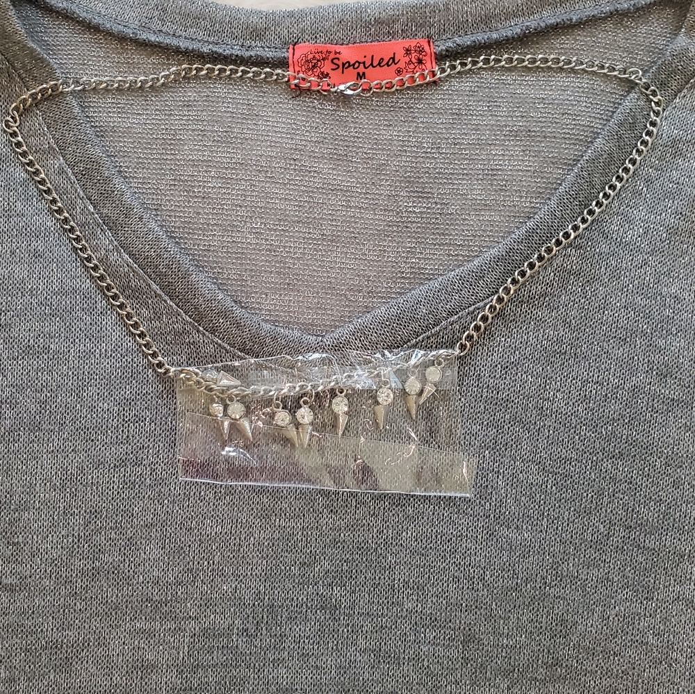 NWOT  Grey Lightweight Sweater - Picture 13 of 15